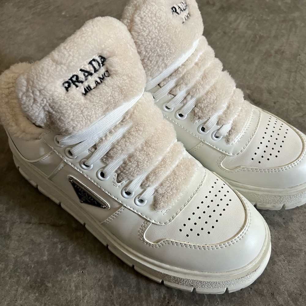 prada shearling lined sneakers